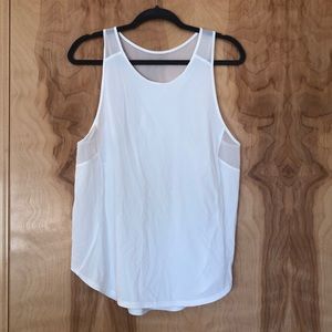 Lululemon White tank with mesh, size 10